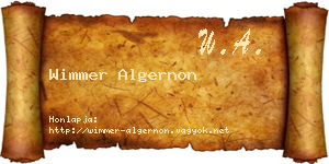 Wimmer Algernon névjegykártya